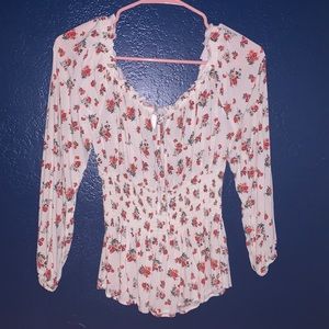 white kids blouse with flowers
